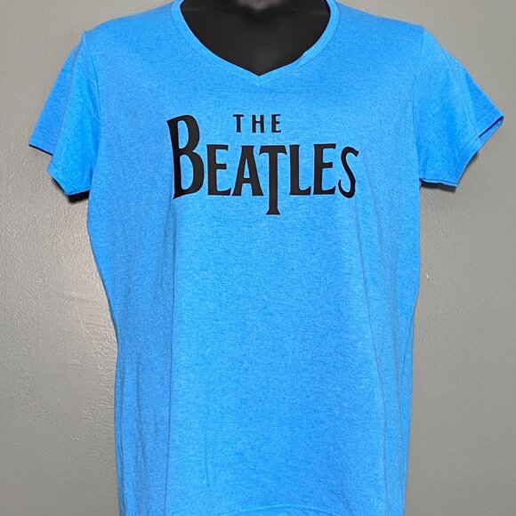 NEW The Beatles Drop T Design Vinyl Graphic Print T-shirt Size XL Handmade Vneck - Picture 2 of 5